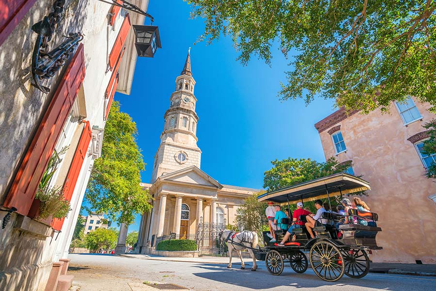 About Our Agency - View of a Horse Drawn Carriage Ride in the Historical Downtown Area of Charleston, South Carolina